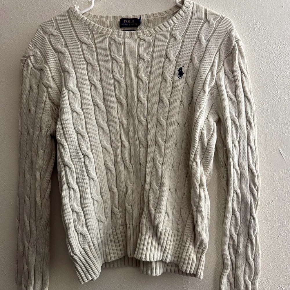 Polo by Ralph Lauren women’s Cream Cable-Knit Sweater